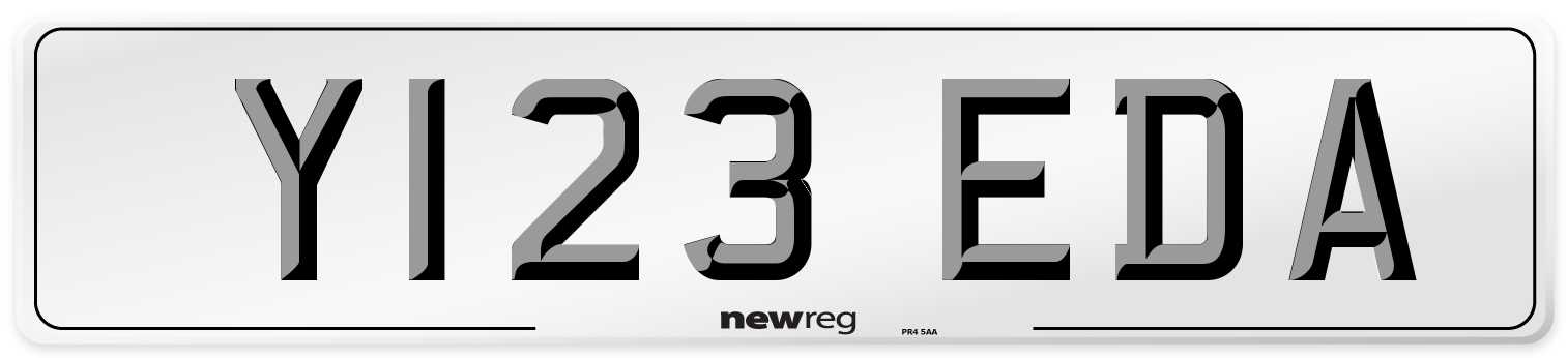 Y123 EDA Number Plate from New Reg